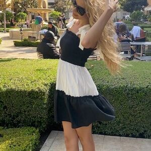 Elegant Black and White Women's Dress